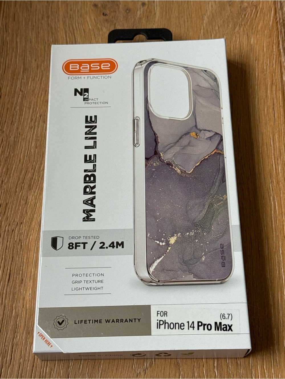 New BASE Marble Line Case iPhone 14 Pro Max 6.7” Marble Purple Grey Gold Case